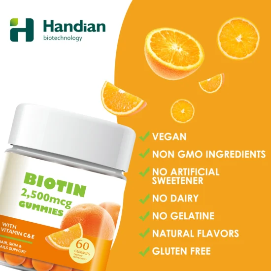 Biotin, Vitamin C, Vitamin B-12, Zinc Vegan Hair Growth Gummy Vitamin for Hair Skin & Nails