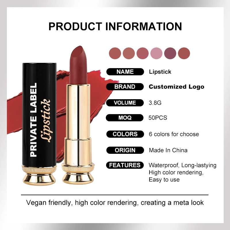 Customized Organic Waterproof Make up Lipstick Matte Texture Lipstick Cosmetics